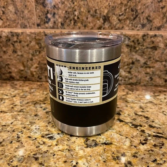 YETI Rambler 10 oz Lowball in Black and Silver - Picture 2 of 6